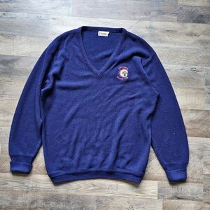 Vintage Navy Etonic SWEATER Men's  Large Country Club V Neck EUC